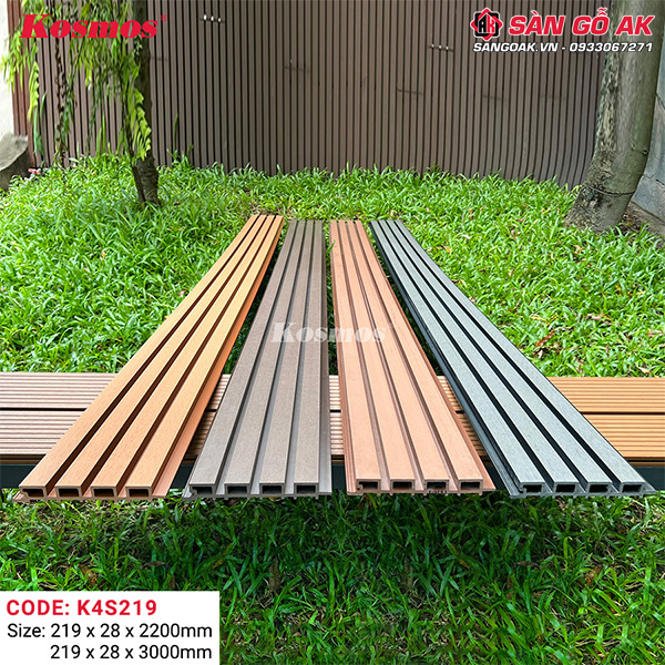 Lam sóng gỗ nhựa ngoài trời Kosmos K4S219X2.2M Coffee